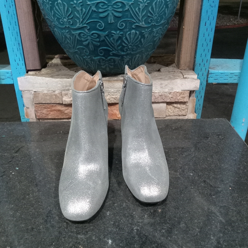 White House Black Market Silver Heeled Boots - Picture 5 of 10